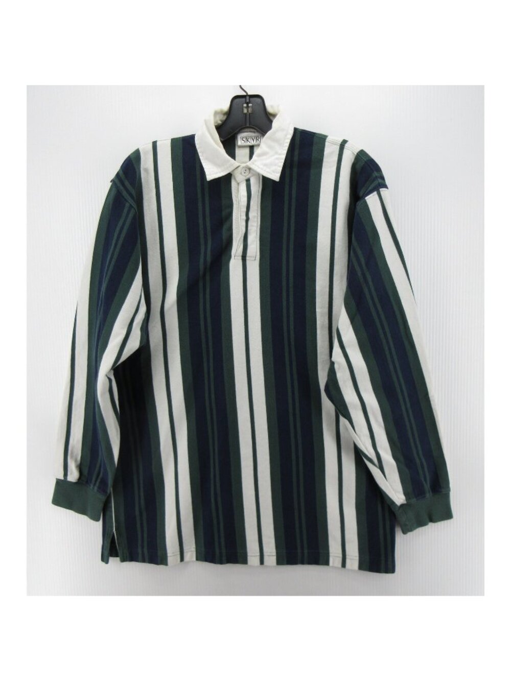 VINTAGE Skyr Rugby Polo Shirt Medium Striped 90s Heritage Preppy 90s *